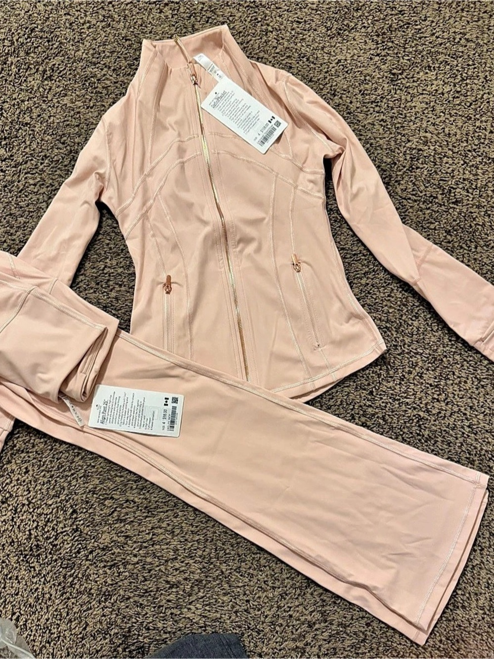 lululemon Define Jacket and pants set Pink Size 4 NWT